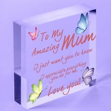I Love You Mum Geschenke Hängeschild für Geburtstag Muttertag Schild Herz