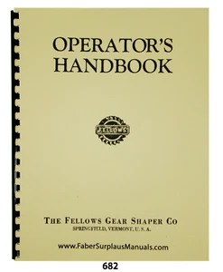 Manual del operador moldeador de engranajes tipo Fellows serie 6 #682 - Imagen 1 de 11