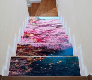 3D Rosa Coral I2 Elevadores Escaleras Decoración Foto Mural Vinilo Calcomanía Papel pintado Erin - Imagen 1 de 6