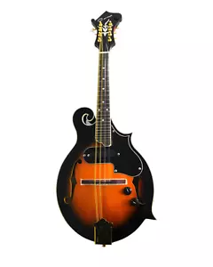 Mandolina eléctrica acústica estilo F con tapa de abeto macizo Caraya con elección de estuche - Imagen 1 de 15