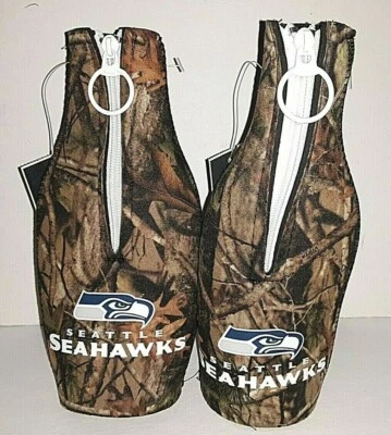 Seattle Seahawks NFL Camuflaje Cremallera - Botella Koozie (juego de dos) Foto 1 de 3