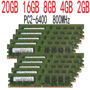 20GB 16GB 8GB 4GB 2G 1GB PC2-6400U DDR2-800 Desktop intel Memoria per Samsung IT - Picture 1 of 17