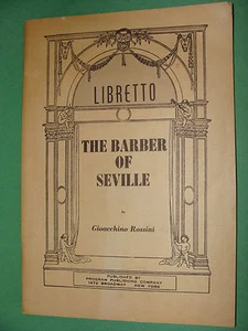 Libreto de ópera El barbero de Sevilla Gioacchino Rossini texto inglés - Imagen 1 de 1