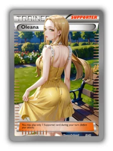 Oleana Trading Card - Sexy Adult Anime Waifu Custom Made Trainer | PARODY - Picture 1 of 4