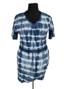SUNDANCE Damen Strick Mini Batik Kleid Gr. L V-Ausschnitt Kurzarm Pullover 144P - Bild 1 von 6