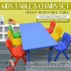 120CM 60CM Kids Toddler Activity Study Dining Playing Table & 2 4 6 8 Chairs