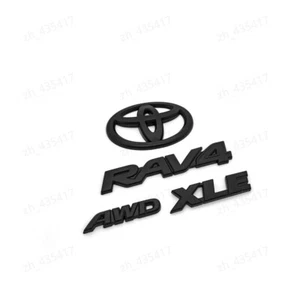 Overlays NEW 2019-2025 Toyota Rav4 XLE AWD Hybrid Matte Blackout Emblems Kits - Picture 1 of 5