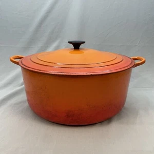 Horno holandés vintage Le Creuset talla K llama naranja 13,25 cuartos muy grande pesado - Imagen 1 de 17
