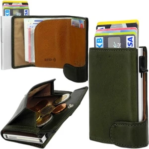 Tony Perotti RFID Cardholder Borneo Edition Aluminum Leather Credit Card Case - Picture 1 of 9