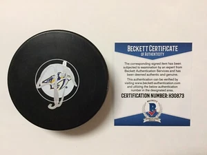 Filip Forsberg Signed Autographed Nashville Predators Puck Beckett BAS COA a - Picture 1 of 4