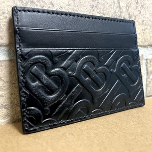 BURBERRY Monogramm Leder Kartenetui in Schwarz Original NEU - Bild 1 von 6