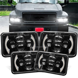 4PCS Fit GMC C4500 C5500 Topkick 2003-2009 DOT 4x6" LED Headlights Hi/Lo Beam H4 - Foto 1 di 10