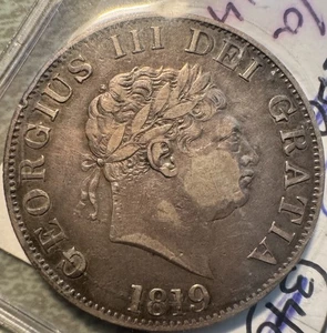 Gran Bretaña 1819 media corona de plata de ley de Jorge III - Imagen 1 de 2