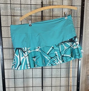 Nike Tennis Skirt Skort Women's Aqua Blue black Dri-Fit Golf - Size L - Picture 1 of 5