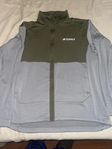 Adidas Terrex Polyester Jacket Grey/Green Women’s Large - Picture 1 of 7