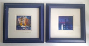 Lot of 2 Mark Silwood watercolour & ink Framed London at Night Paintings 2003 - Picture 1 of 15