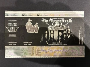 Toxic Twin Towers Ball  Ticket Wembley Stadium 1999 Complete Aerosmith - Imagen 1 de 1