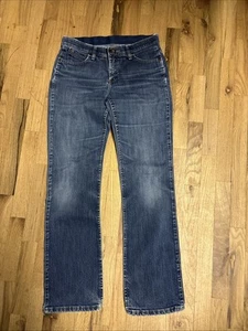Wrangler Q-Baby Riding Jeans No Gap Waist Women 7/8 x 34 Dark Wash Denim Cowgirl - Picture 1 of 4