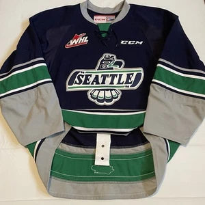 CCM Authentic Seattle Thunderbirds WHL Hockey Jersey Navy Blue 56 - Picture 1 of 6