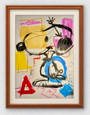 Snoopy Graffiti Style Original Acrylic 12" X 16" Original Art On Art Paper - Image 1 of 4