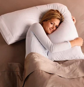 V-Shaped Pillow with Pillowcase Orthopedic Support Maternity, Pregnancy, Nursing - Picture 1 of 6