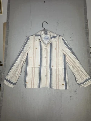 Blazer Celestial Steven Alan Doble Bolsillo Rayas Botones - Talla XS Foto 1 de 4