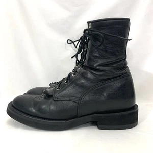 Botas de Combate Kiltie De Colección Justin L 250 Cuero Negro Para Hombre Talla 9.5 B - Crepé Tekno - Imagen 1 de 12