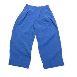 Anthropologie Pants Womens 4 Blue Pleated High Rise Wide Leg Cropped OB16988292 - Picture 1 of 11