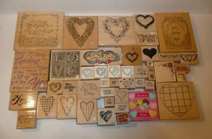 Large Lot of Valentine's Day Rubber Stamps Candy Hearts Love Quotes V-Day Loving - Picture 1 of 9