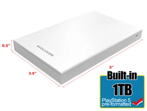 Avolusion HD250U3-WH 1TB USB 3.0 Portable External Gaming PS5 Hard Drive - Picture 1 of 6