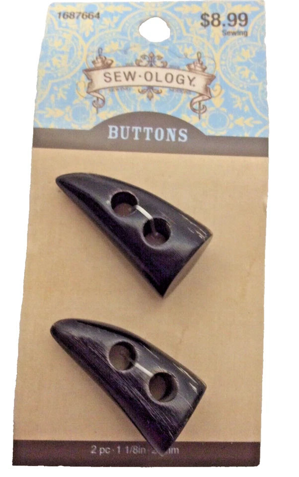 Sew-ology Dark Brown Horn Toggle Buttons 29mm - Image 1 of 1