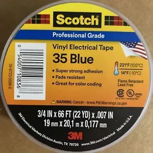 Scotch 35 Blue 3/4 IN x 66 FT Vinyl Electrical Tape - Picture 1 of 1