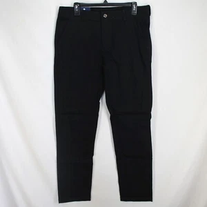 Izod Flat Front Stretch Chino Pants Boys Sz 20 Husky Black Adjustable Waist - Picture 1 of 5