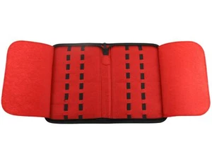 Knife Carrying Storage Case Pack Holds 16 Pocket Knives Red Felt Interior - Picture 1 of 2