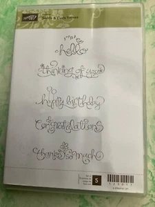 Set of 5 New Stampin Up Swirls & Curls Verses Stamp Cardmaking 123017 - Picture 1 of 2