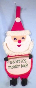 Santa's Money Bag Christmas Decoration Ornament Felt Vintage - Picture 1 of 4