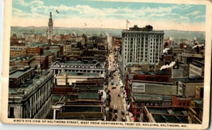Postal Bird.s Eye View of Baltimore Street, Baltimore, Maryland - Imagen 1 de 2
