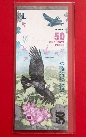 New Argentina, 50 Pesos CONDOR (2018-2020 ) P-363, B-Series ,Uncirculated Cover