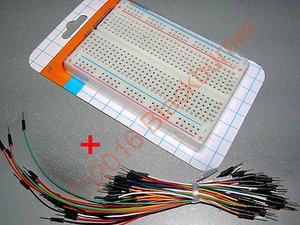 1-2X 400 Kontakte Slotboard Breadboard Breadboard + Jumper Draht Kabel Set MB102 - Bild 1 von 3