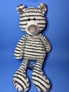 GUND plush striped gray ZAG teddy bear shag stuffed animal  toy 
