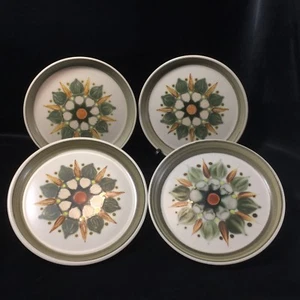 DENBY - SHERWOOD - Side Salad Bread Plate X 4  - 6 1/2". Hand Paint MCM Floral - Picture 1 of 6