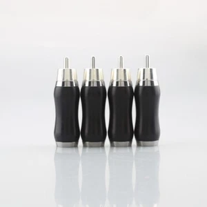 4 Stck. Versilbert Ebenholz RCA Stecker Palisander Schwarz Zum Selbermachen Hifi Audio Kabel Stecker - Bild 1 von 9