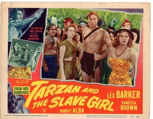 LEX BARKER VANESSA BROWN TARZAN AND THE SLAVE GIRL 1950 ORIG LOBBY CARD LC4810