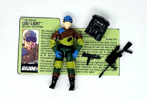 GI JOE ARAH Slaughters Marauders Low-Light V2 Figure complete w/ File Card  1989 Cover