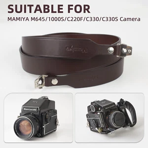 35mm Wide Leather Neck Shoulder Strap For Mamiya M645 C220F 1000S C330 C330S - Picture 1 of 14