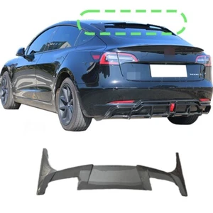 Fits For Tesla Model Y/3 2020-2023 Rear Trunk Spoiler Wing Flap Black - Picture 1 of 4