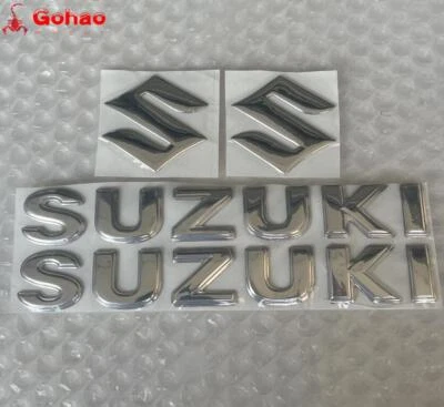 Calcomanía con emblema de tanque de combustible plateado S de 7" logotipo carenado/insignia de guardabarros pegatina Foto 1 de 4