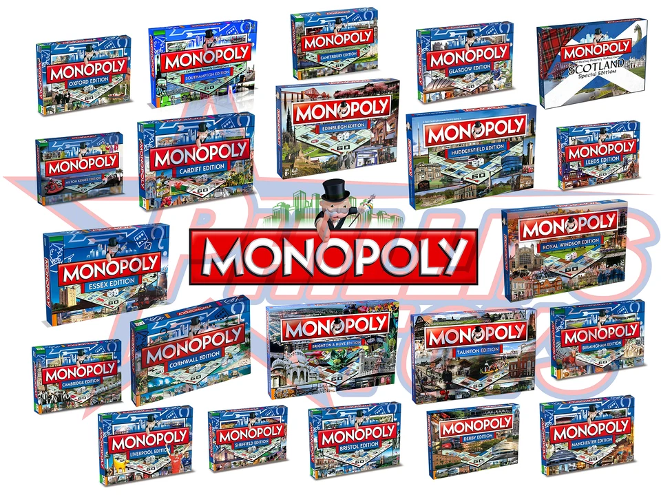 Regional and City Monopoly Family Board Games - Manchester, Edinburgh, Cardiff - Image 1 of 1