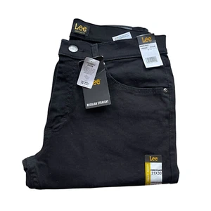 Lee Men's Legendary Regular Fit Stretch Comfort Denim Straight Leg Jeans Black - Picture 1 of 16