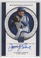 2016 Panini Pantheon Milestone Scripts /99 David Cone #MS-DC Auto